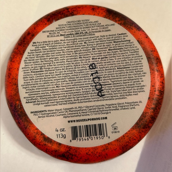 Reuzel Red Pomade - 113g MEDIUM HOLD - HIGH SHINE - WATER SOLUBLE - Picture 2 of 3
